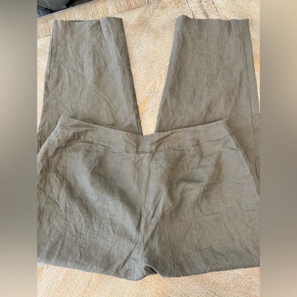 Merona Brown Linen Straight Leg Lined Pants Sz 20W Waist38” Inseam 31” High Rise - Picture 6 of 7